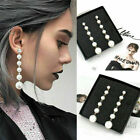 Earrings Jewelry Pearl Stud Tassel Elegant Dangle Long Crystal Women's Drop