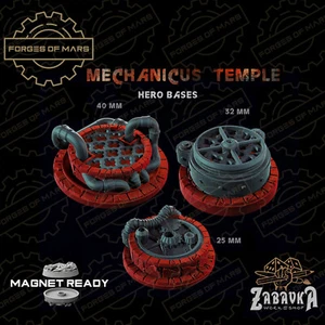 Bases - Mechanicus Temple - Hero Bases (1x40mm, 1x32mm, 1x25mm) - Picture 1 of 1