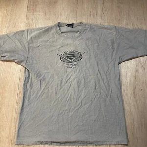 Vintage Harley Davidson T-Shirt Beige Palm Springs CA XL Striped Like Corduroy - Picture 1 of 8