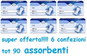 TENA LADY SUPER ASSORBENTI 15 PEZZI PER CONFEZIONE (6X15) TOT 90 ASSORBENTI - Foto 1 di 3