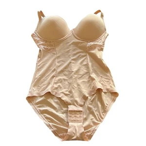 FIT Gr. XL Rosa Blush Shapewear Body Damen Bügel Spitze Haken Schritt - Bild 1 von 5