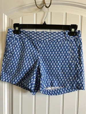 J. Pantalones Cortos Crew Mujer City Fit Elastizados Tiro Bajo Estampado Azul Real Talla 4 Foto 1 de 4