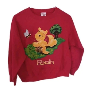 Vintage kids Disney Store Winnie The Pooh Red Sweatshirt Sz M 7/8 used As-Is - Picture 1 of 12
