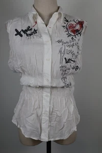 DESIGUAL CAMICIA DONNA TG. XL WOMAN SHIRT CASUAL VINTAGE ELASTICI - Foto 1 di 12
