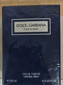 Dolce & Gabbana Pour Homme Hombre EDT-125ml-4.2oz 1ª Edición 1994 Etiqueta Plateada Sellada - Imagen 1 de 4