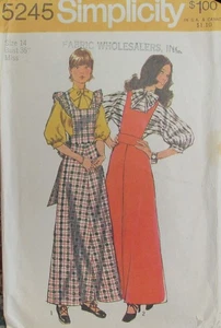 VTG 70s Simplicity 5245 Misses 14 Cottagecore Maxi Jumper Dolman Blouse Pattern - Picture 1 of 2