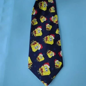 Vintage 2005 Weihnachten Spongebob Schwammkopf Krawatte klassisch Nickelodeon - Bild 1 von 5
