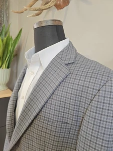 🇺🇲 Jos A Bank Men's 42R Gray Blue Two Button Sports Coat Blazer - Picture 1 of 9