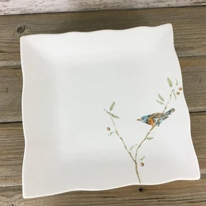 222 Fifth Early Bird 4 Salatteller 8" quadratisch gewellte Kanten Fine China Porzellan - Bild 1 von 14