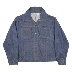 KEY IMPERIAL Mens Blue Denim Jacket XL Cotton Blend Button Closure Classic - Picture 1 of 6