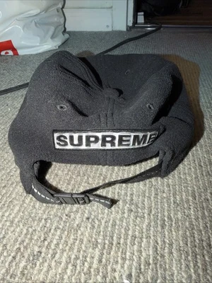 Gorra Supreme Polartec polar negra 2016 6 paneles ajustable con correa Foto 1 de 3
