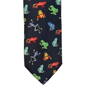 Herren Alynn Neckwear 100% Seide "MY PRINCE!" Mehrfarbige Krawatte mit Froschmuster Hergestellt in den USA - Bild 1 von 6