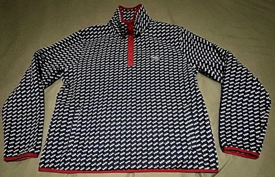 L.L. Pullover polar Bean azul marino y blanco Birdseye 200wt, para hombre L ligeramente ajustado Foto 1 de 4