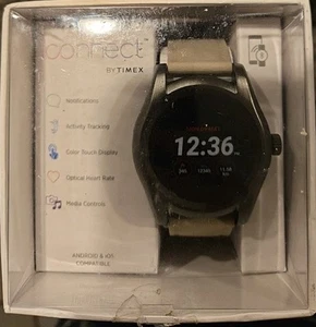 TIMEX ICONNECT CLASSIC WATCH TAN BAND NIB $99 - Picture 1 of 5