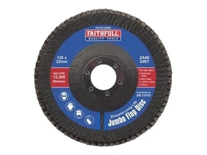 Faithfull Cakera Flap Jumbo Abrasif Zirkonia ZA80 125mm - Picture 1 of 2