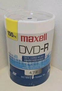 Maxell DVD -R 4.7 GB 16x 120 Minute Package Of 100 - Picture 1 of 3