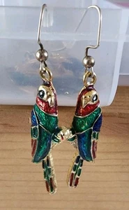 1,5" Papagei Emaille baumelnde Ohrringe - Bild 1 von 4