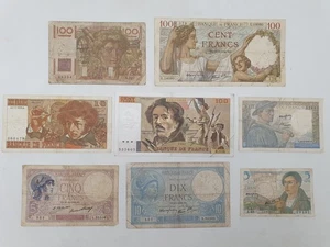 Lot 8 billets anciens français France 100 Francs Delacroix Mineur 10 Berlioz - Foto 1 di 24