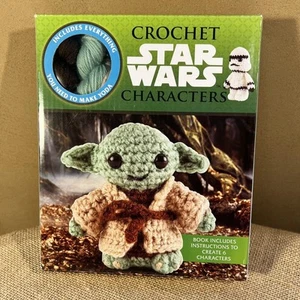 Crochet Star Wars Yoda + 5 Character Book/Kit-New Unopened-Disney Lucasfilm - Picture 1 of 11
