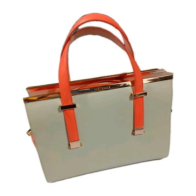 New Ted Baker London Rosane Tote Bag Purse Cream Orange Gold Classy $425 - Image 1 of 4