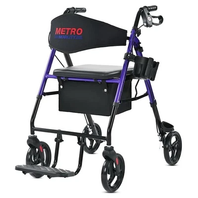 Metro Mobility Rollator Walkers for Seniors with Seat - Purple - Image 1 of 4