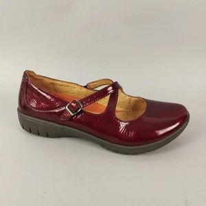 Clarks Mary Jane Shoes Womens 5 Burgundy Patent Leather Comfort Unstructured - Picture 1 of 14