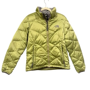 The North Face 550 Down Filled Women's Puffer Coat Medium Lime Green - Foto 1 di 4