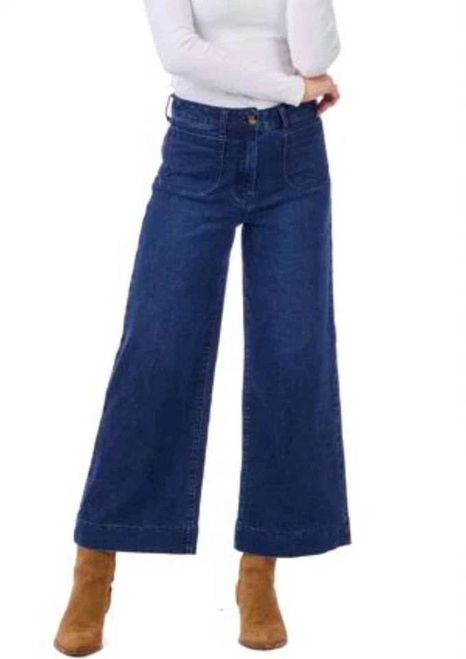 Mudpie Jake Wide Leg Pants Blue - Image 1 of 1