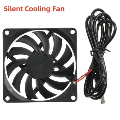 80mm DC 5V USB Cooler Black Silent Cooling Fan For Desktop PC Computer Case - Image 1 of 4