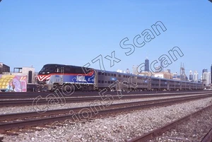 Original Slide- METX Metra F59PHI 79 NEW Repaint & Train At Chicago, IL. 3/24 - Picture 1 of 1