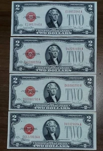 1928 Two Dollar Red Seal $2 Bill XF or better circulated, 1pcs random serial - Picture 1 of 2