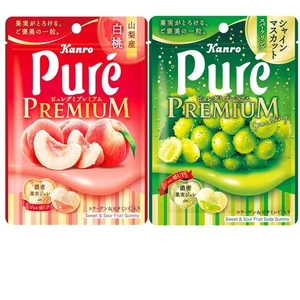 Kanro Pure Gummy Premium, 2-Flavor Assortment, 12 Bags Total_ - Picture 1 of 3