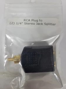 NEUF ** Prise RCA vers (2) Répartiteur Jack Stéréo 1/4" - Photo 1/3