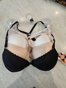 René Rofé 3 Front Closure Extreme Push Up Bras, 3 Colors 34B - Picture 1 of 8
