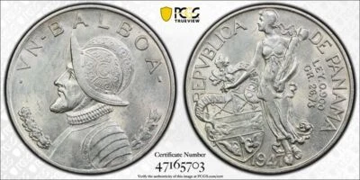 1947 PCGS MS63 - PANAMA - Silver Balboa Coin #51296A - Image 1 of 3