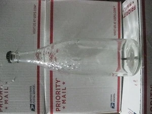 antique crown home use clear glass bottle with grapes on it - Picture 1 of 5