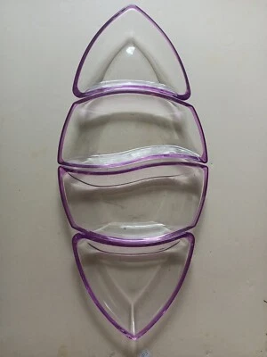 Juego de platos seccionales de cuatro piezas LUIGI BORMIOLI púrpura/amatista ITALIA Foto 1 de 3