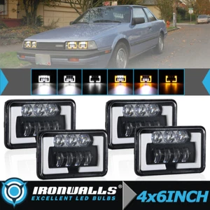 Faros LED DRL de haz alto/bajo 4 piezas punto 4x6" para Nissan 720 1983-1986 - Imagen 1 de 11