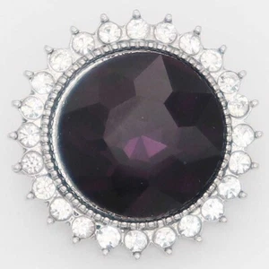 Snap Jewelry Rhinestone Purple Halo Crystal 18-20mm Fits Ginger Charm Accessorie - Picture 1 of 2