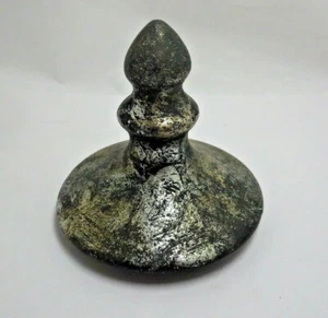 Round Lid Grecian Urn Cover Black Silver Pottery 5 Inch  - Picture 1 of 8