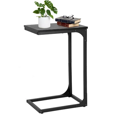 C Shaped End Table with Adjustable Feet, Small Side Table for Couch, Sofa Table - Image 1 of 4