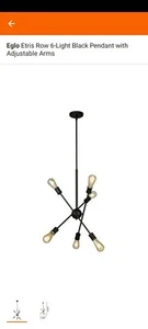 Eglo Lighting 203946A Etris Row - 6-Light Open Bulb Pendant - Black   Black - Picture 1 of 1