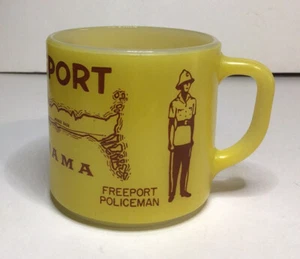 Federal Glass Freeport Bahamas Mug Cup El Casino Freeport Police 9 Oz Vtg - Picture 1 of 12
