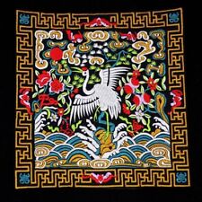 .Engaging Artistic Qing Dynasty Official Clothes Black Crane Embroidery C76