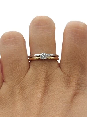 Anello donna by Giorgio Visconti in oro rosa e bianco 18 kt con diamante 0.30ct. - Immagine 1 di 4