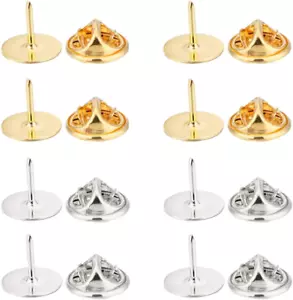 80 Pairs Pin Backs with Blank Pins 9Mm Long, Pin Backings Butterfly Clutch Tie T - Picture 1 of 8