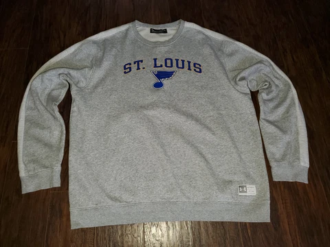 Mens Under Armour NHL St. Louis Blues Hockey Sweater Shirt Extra Large XL Gray Cover