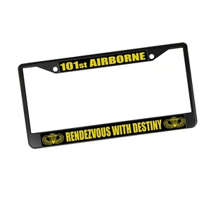 101st Army Airborne Mottos Screamin Eagles Rendezvous Metal License Frames - Picture 1 of 8