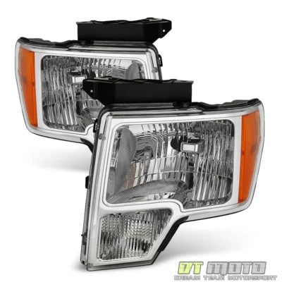 2009-2014 Ford F150 F-150 Replacement Headlights Headlamps 09-14 Pair Left+Right - Image 1 of 4