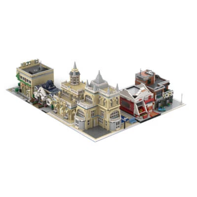 Custom MOC-74911 Modular Street with Pub, Hotels, Restaurant 10462 Parts - Image 1 of 4
